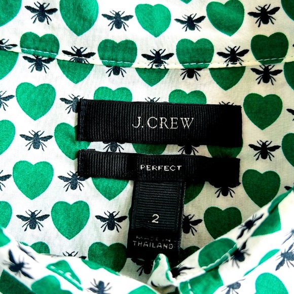 J. Crew Perfect Button Down Shirt in Honeypie Print (size 2) - Picture 10 of 13